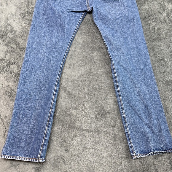 Levi's 501 Button Fly Blue Jeans Denim Pants Classic Straight Leg - Picture 11 of 12